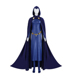 Raven Cosplay Costume Teen Titans, DC Superhero Hooded Cloak Halloween Outfit Custom