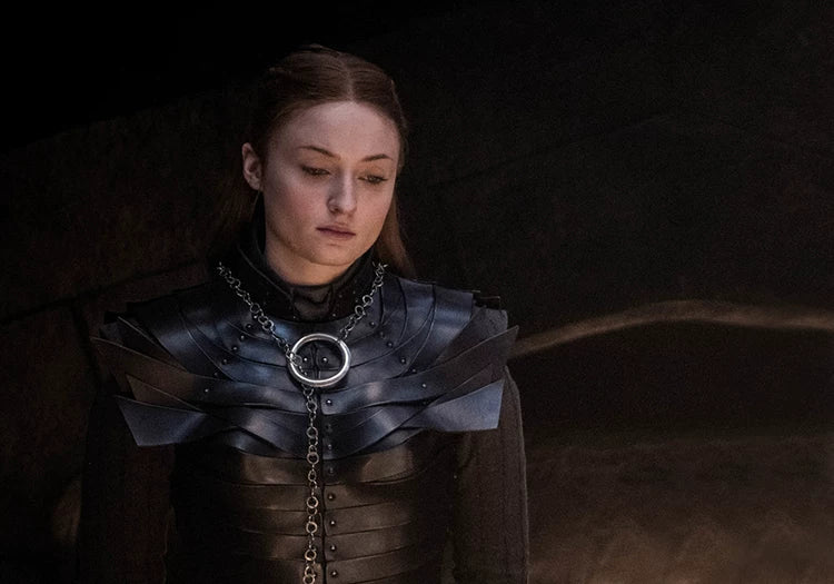 Game of Thrones Season 8 Sansa Stark Cosplay Full Set Outfit, A Song of Ice and Fire Same Style Medieval Costume for Women - Halloweez