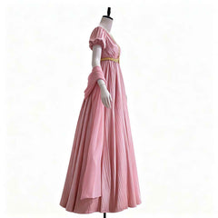 Bridgerton Regency Empire Waist Gown Cosplay, Custom Dress for Halloween & Party