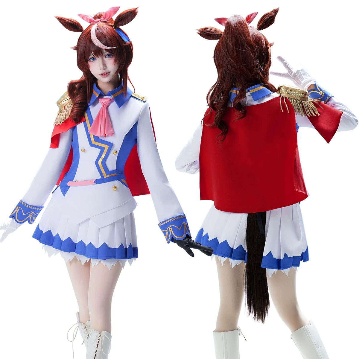 Uma musume: Pretty Derby Tokai Teio Full Competition Cosplay Costume Outfit Set - Halloweez