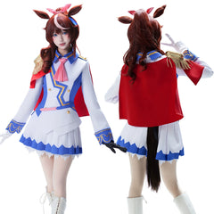 Uma musume: Pretty Derby Tokai Teio Full Competition Cosplay Costume Outfit Set - Halloweez