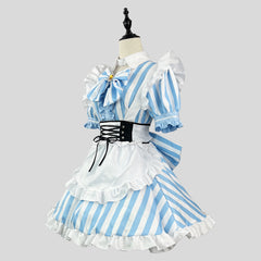 Akihabara Stripe Maid Cosplay Costume, Custom Made for Halloween & Conventions
