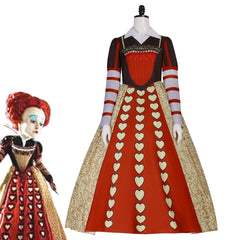 Alice in Wonderland Queen of Hearts Cosplay Dress,Custom‑Made,Halloween Stage Show