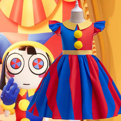 The Amazing Digital Circus Pomni Cosplay Dress, Custom Kids Costume for Halloween & Children Show