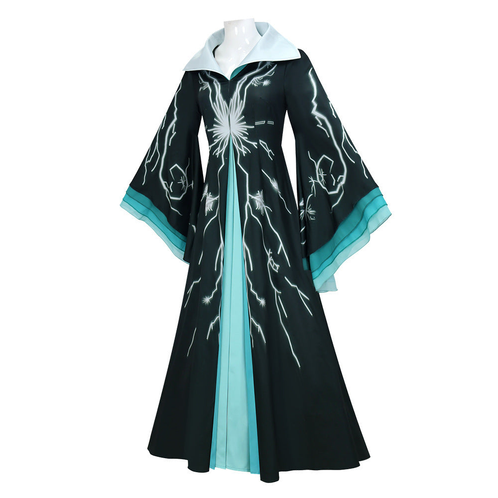 Wicked: For Good Madame Morrible Dark Green Long Dress Cosplay Outfit for Wizard of Oz Fans - Halloweez