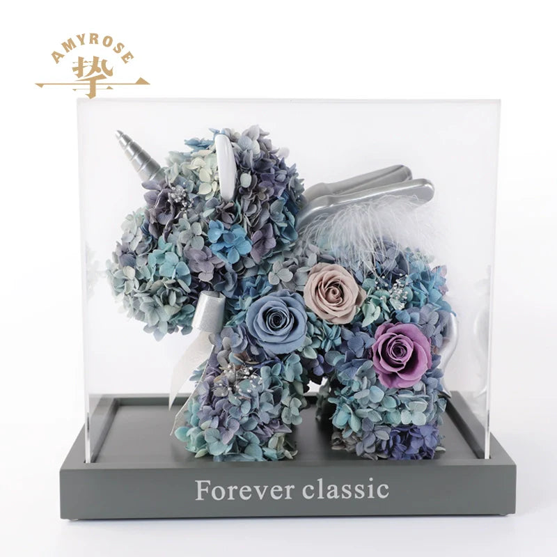 Halloweez Unicorn Gift Box - Exquisite Rose Bouquet for Wedding Anniversary, Engagement & Birthday