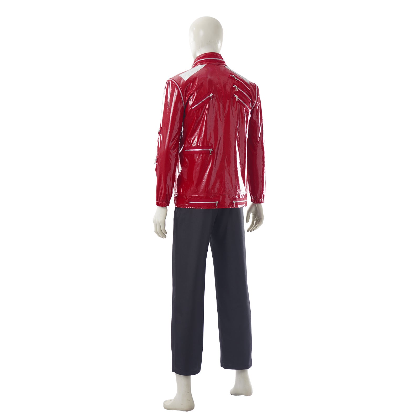 Michael Jackson Iconic Red Suit Cosplay King of Pop Stage Costume Full Set - Halloweez