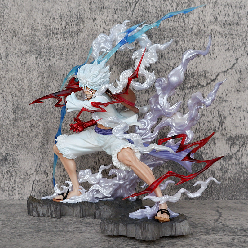 Figurine en PVC Halloweez Nika Luffy Gear 5 - Modèle de statue d'action One Piece Anime exclusif en cadeau