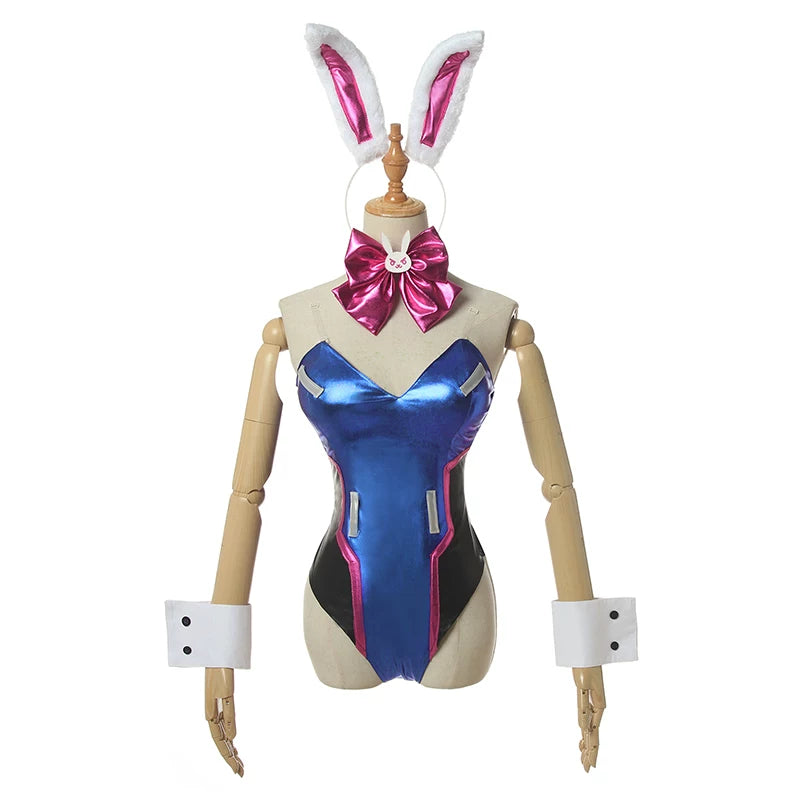 Overwatch D.Va Hana Song Bunny Girl Cosplay Costume Custom‑Made for Halloween Conventions