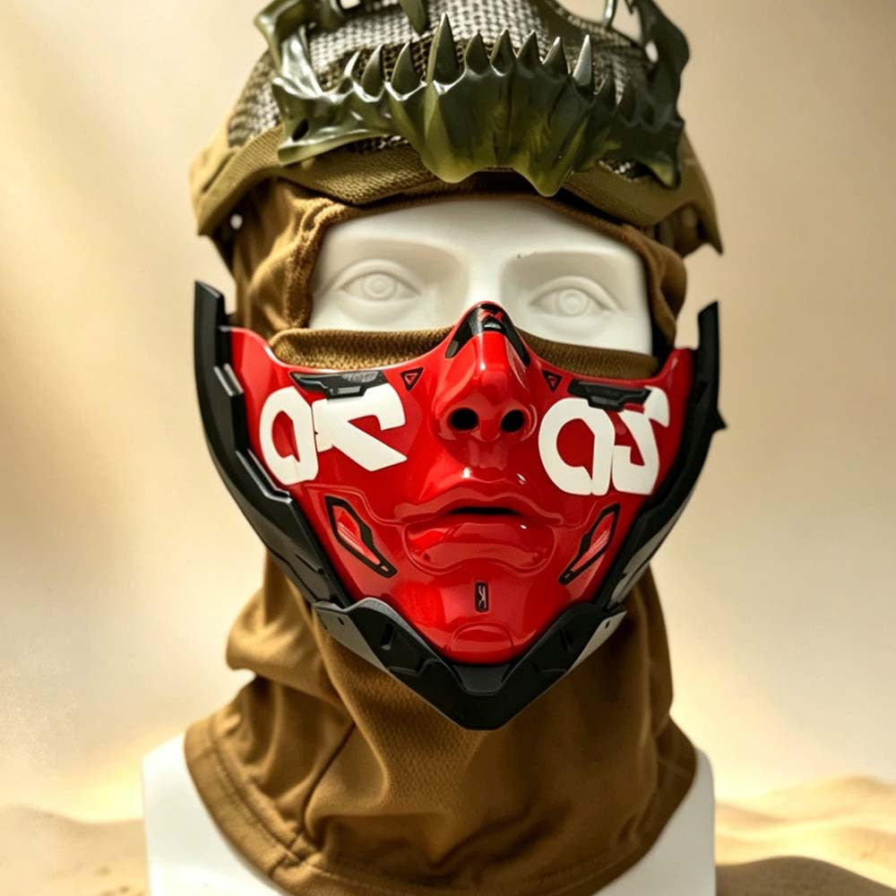 Cyberpunk Half Face Mask, Adjustable Custom Mask for Halloween & Cosplay
