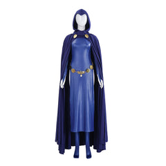 Raven Cosplay Costume Teen Titans, DC Superhero Hooded Cloak Halloween Outfit Custom