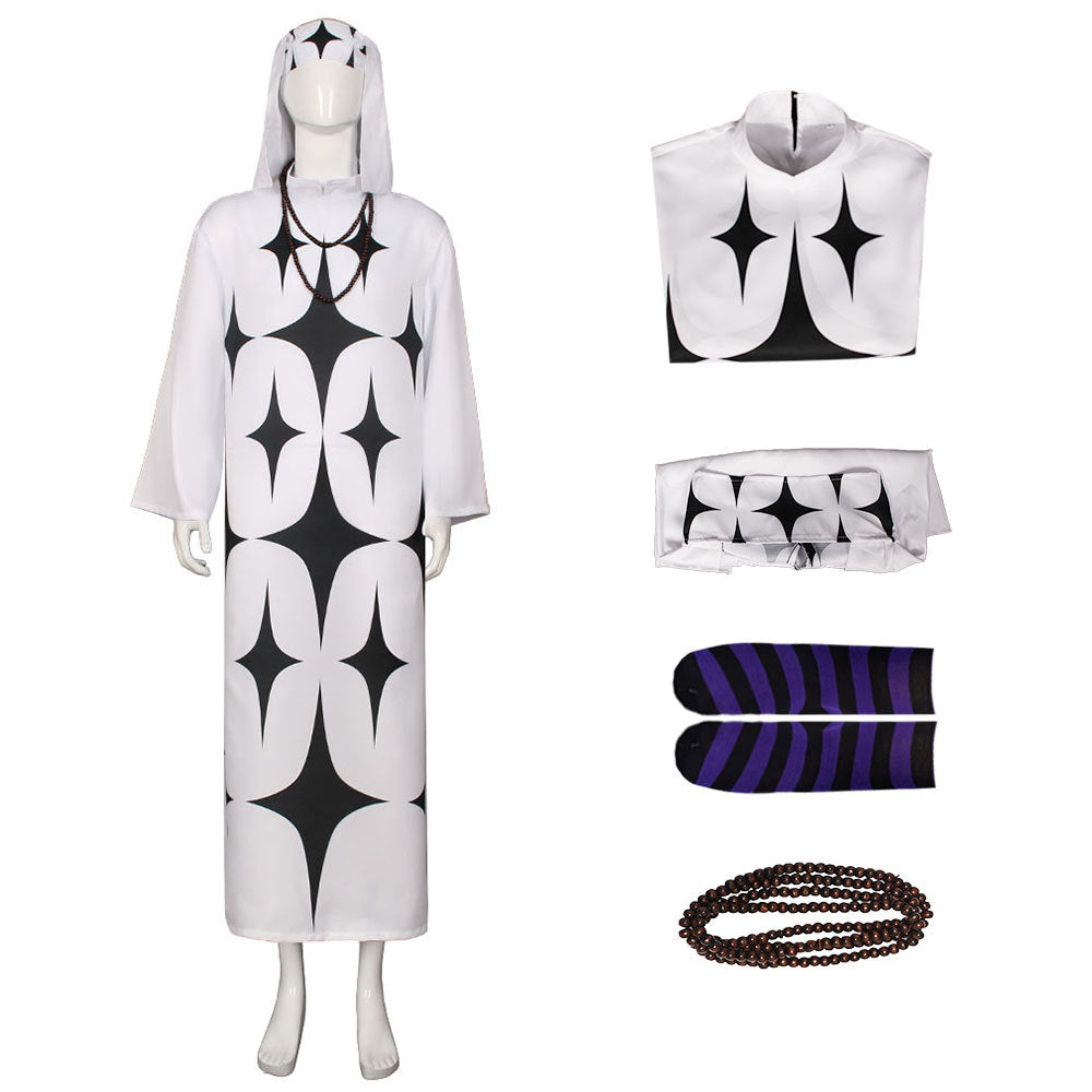 One Piece Pell Falcon White Robe Cosplay Costume Full Set for Halloween Party - Halloweez