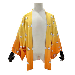 Demon Slayer Zenitsu Agatsuma Cosplay Costume Thunder Breathing Thunder Hashira Full Set Outfit - Halloweez