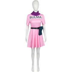 Dragon Ball Bulma Pink Dress Cosplay Costume For Comic‑Con Halloween