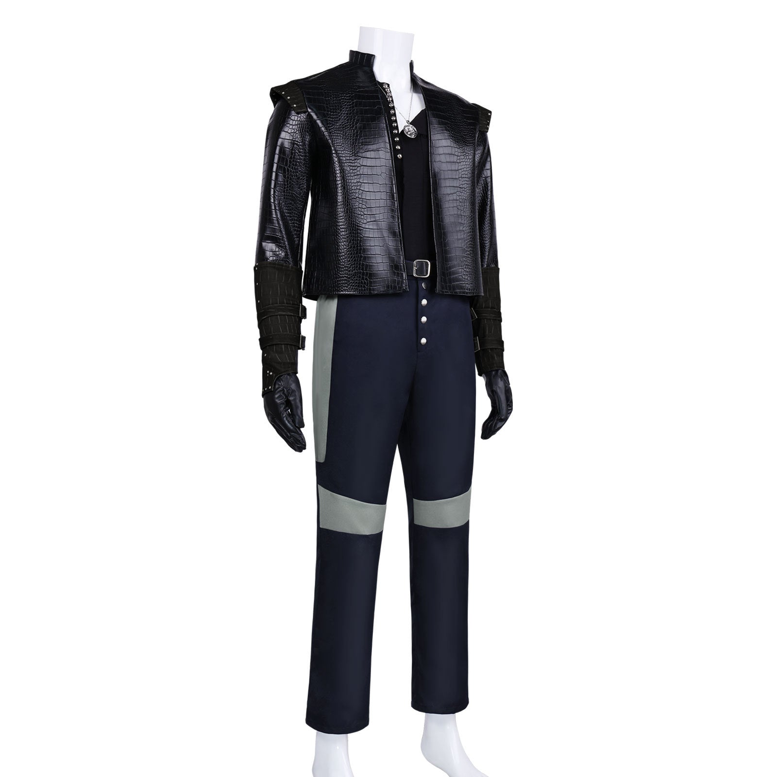The Witcher 4 Geralt of Rivia Cosplay Outfit White Wolf Medieval Leather Full Suit Halloween - Halloweez