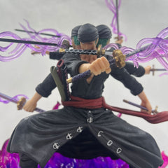 Figurine articulée Halloweez Roronoa Zoro - Trois têtes, six bras et neuf lames, édition Flow Shura