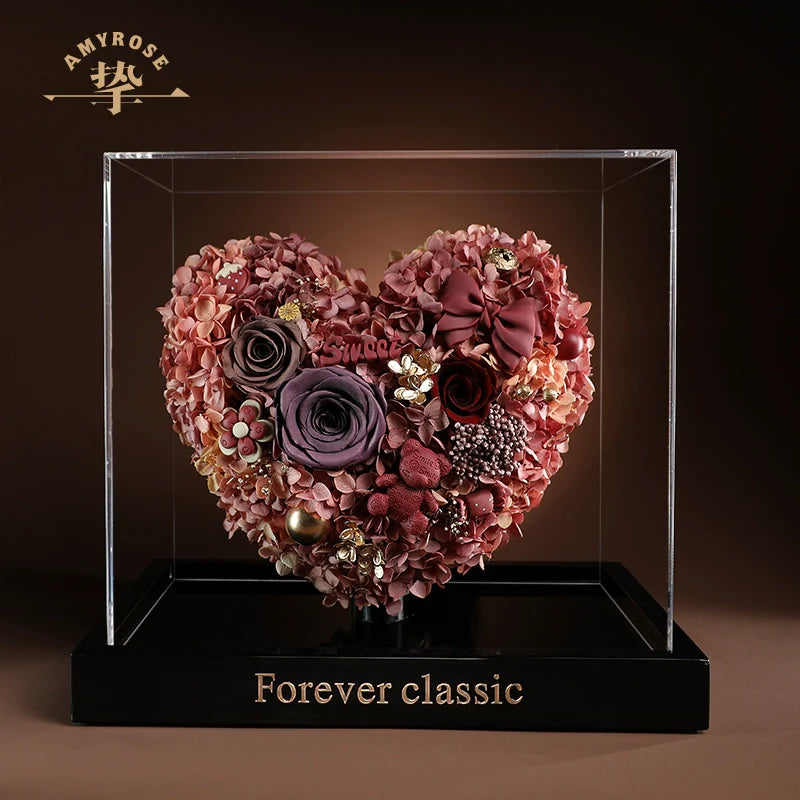 Halloweez Timeless Love Eternal Rose – Exquisite Heart-Shaped Keepsake for Weddings and Special Occasions