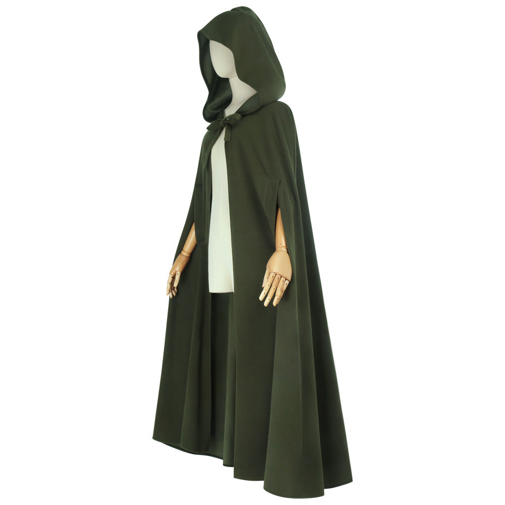 Medieval Hobbit Elf Hooded Cloak Cosplay, Custom, Halloween Renaissance Cape - Halloweez