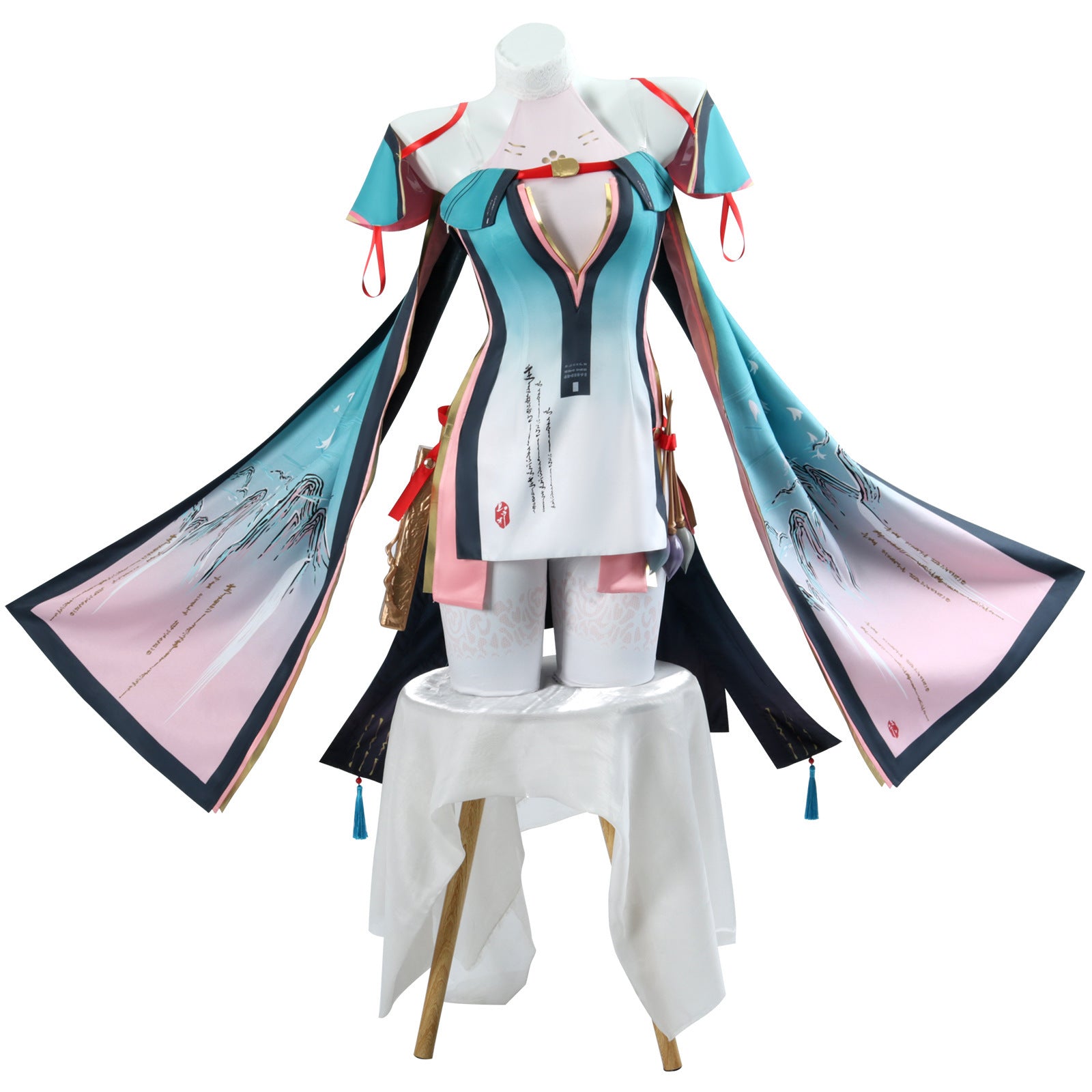Wuthering Waves Peach Spring Female Cosplay Costume Brush Ink Slant Branch Outfit - Halloweez
