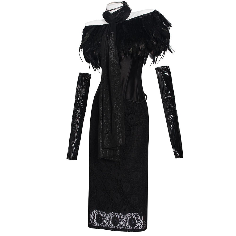 Star Wars Padmé Amidala Black Royal Court Cosplay Gown Fishtail Halloween Dress - Halloweez