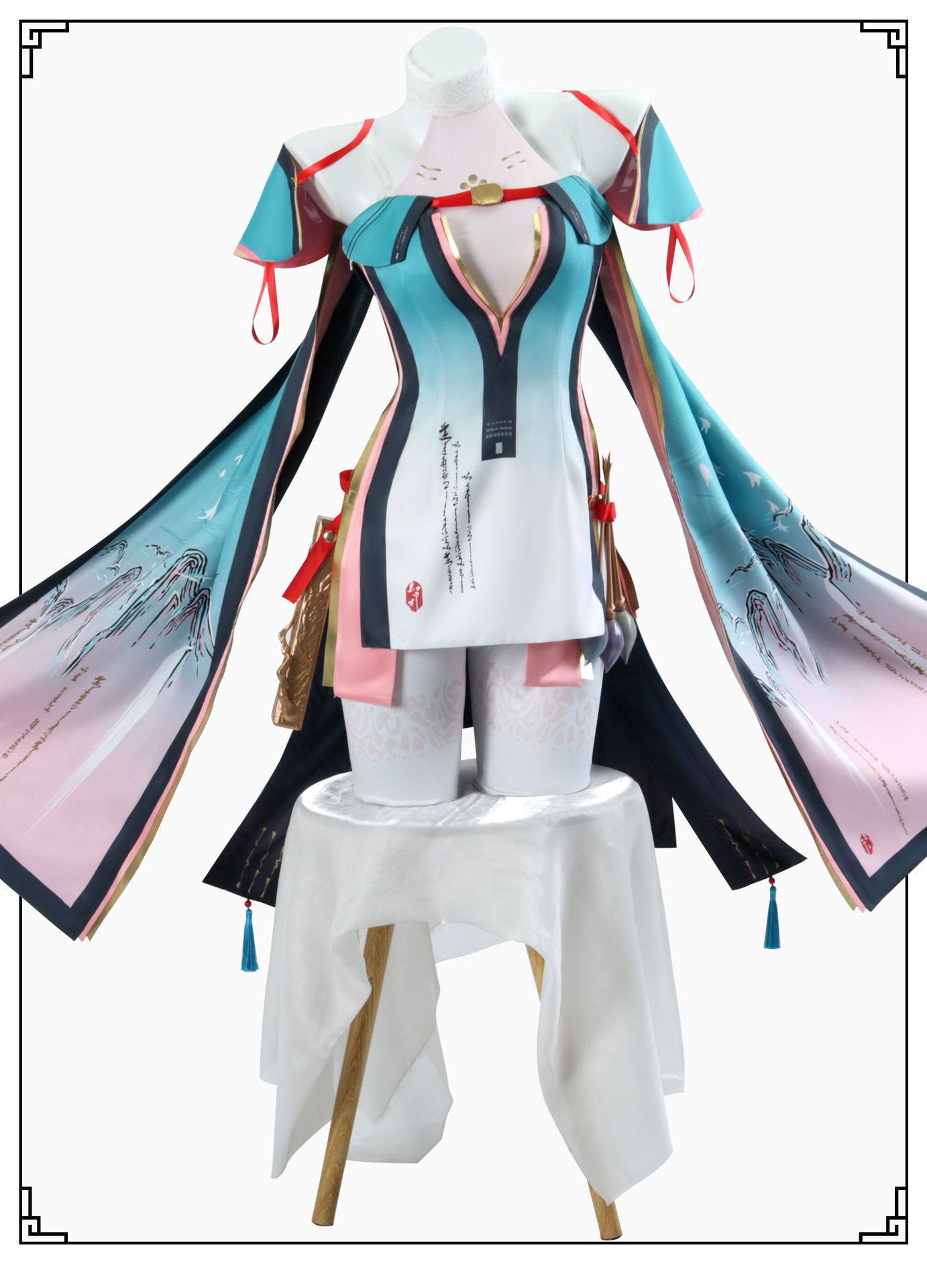 Wuthering Waves Peach Spring Female Cosplay Costume Brush Ink Slant Branch Outfit - Halloweez