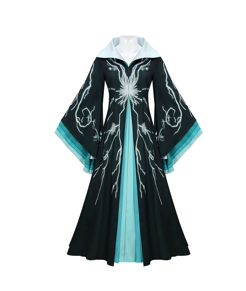 Wicked: For Good Madame Morrible Dark Green Long Dress Cosplay Outfit for Wizard of Oz Fans - Halloweez