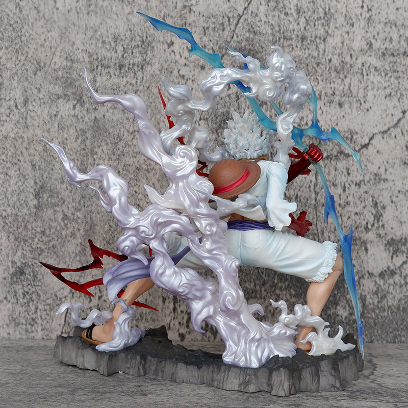 Figurine en PVC Halloweez Nika Luffy Gear 5 - Modèle de statue d'action One Piece Anime exclusif en cadeau