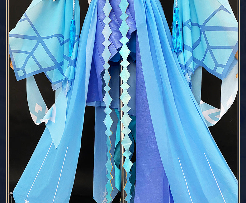 Honor of Kings Luna Frost Moon Chant Cosplay Costume Ice Flower Full Set - Halloweez