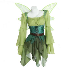 Women Medieval Fairy Elf Dress Cosplay Costume Custom for Halloween Party