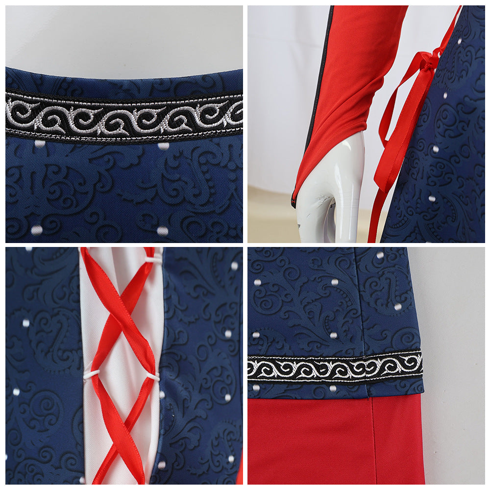 The Witcher Triss Merigold Cosplay Dress Halloween Roleplay Costume Full Set - Halloweez