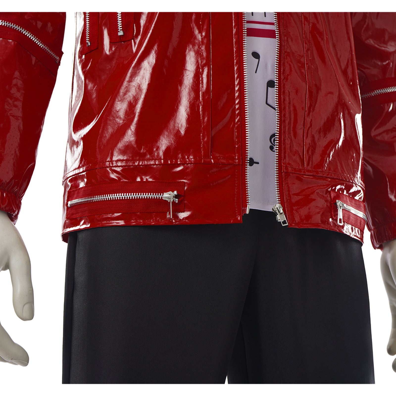 Michael Jackson Iconic Red Suit Cosplay King of Pop Stage Costume Full Set - Halloweez