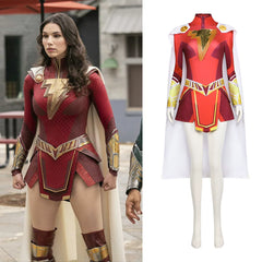 Shazam! Fury Of The Gods Mary Marvel Cosplay Costume Women Superhero Jumpsuit Dress Full Set - Halloweez