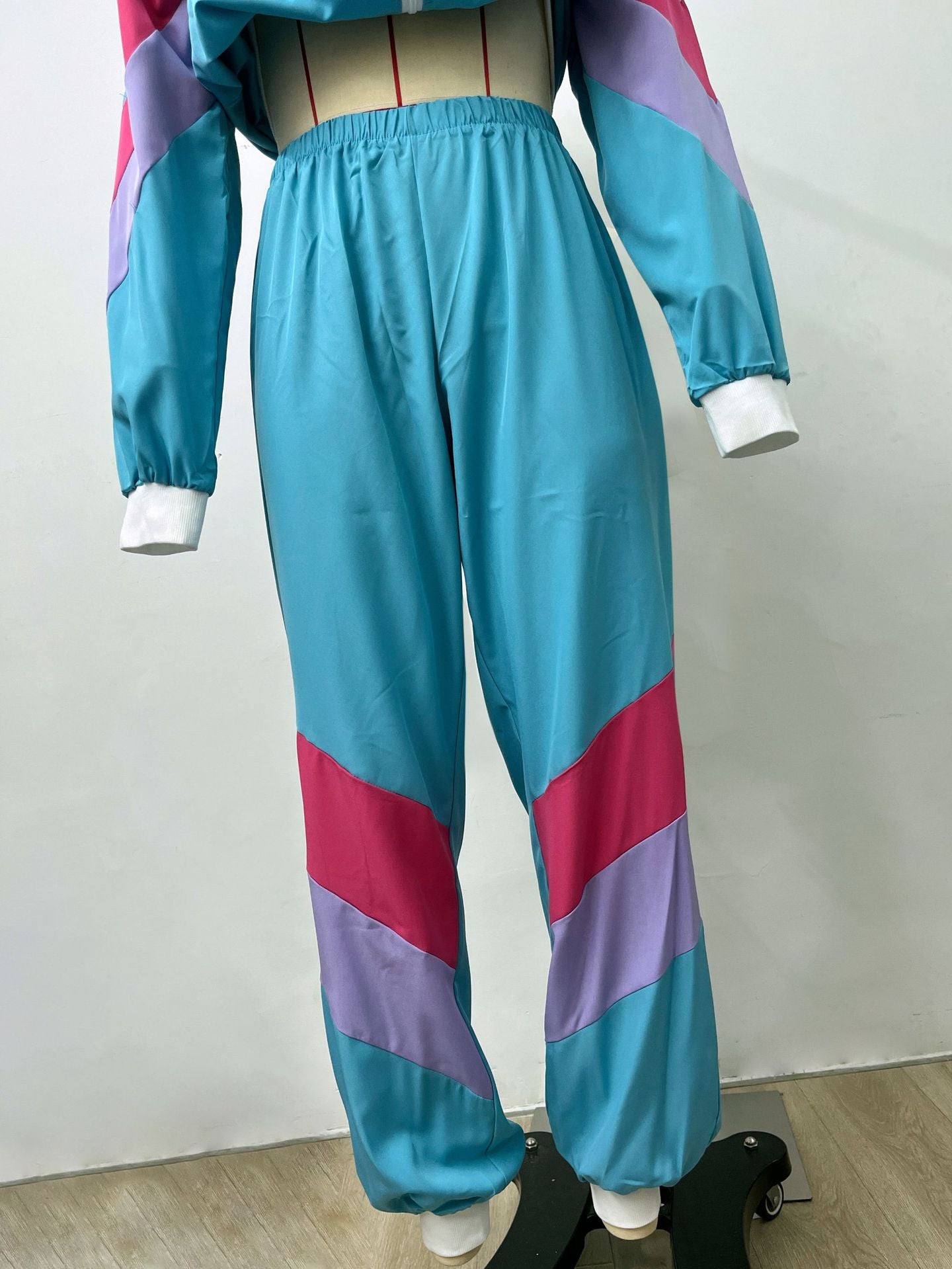 80s Retro Disco Tracksuit, Vintage Hip Hop Jacket & Pants Set, Unisex Adult Halloween Dance Costume for Party Performance - Halloweez