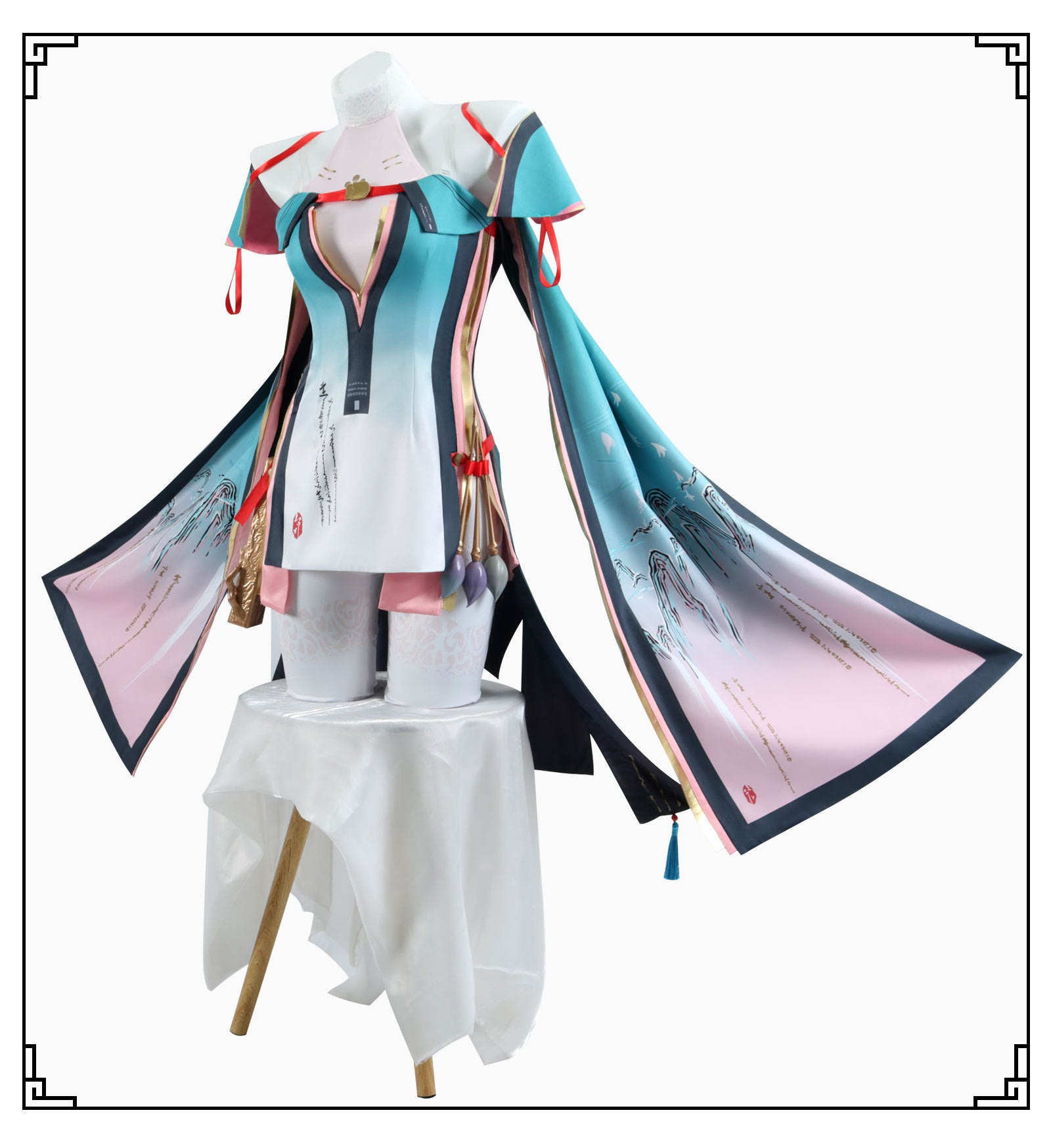 Wuthering Waves Peach Spring Female Cosplay Costume Brush Ink Slant Branch Outfit - Halloweez