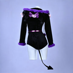 Kuromi Cosplay Costume, Purple Fluffy Outfit Custom for Halloween & Comic Con Show