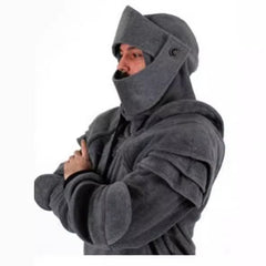Medieval Knight Hoodie Cos Costume Custom, Men Halloween Face Cover Sweatshirt