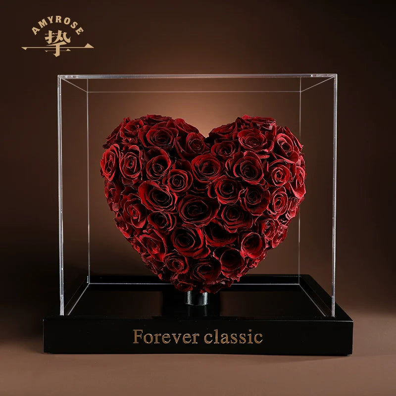 Halloweez Timeless Love Eternal Rose – Exquisite Heart-Shaped Keepsake for Weddings and Special Occasions