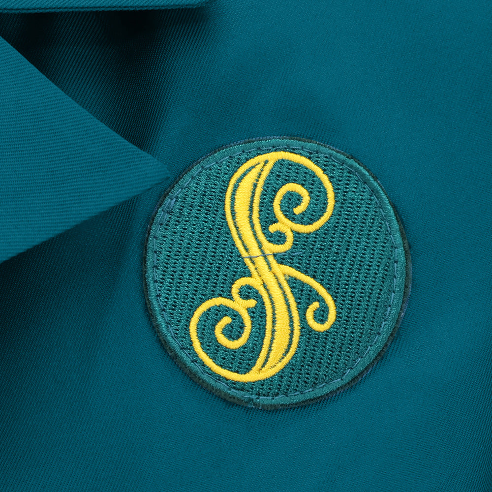Wicked Glinda Elphaba Girls Uniform Cosplay Blue Shirt Green Coat Outfit - Halloweez