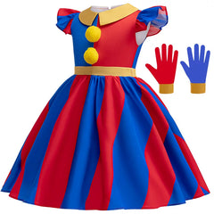 The Amazing Digital Circus Pomni Cosplay Dress, Custom Kids Costume for Halloween & Children Show