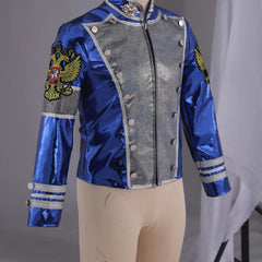 Michael Jackson Same Style Blue Leather Jacket Cosplay Costume