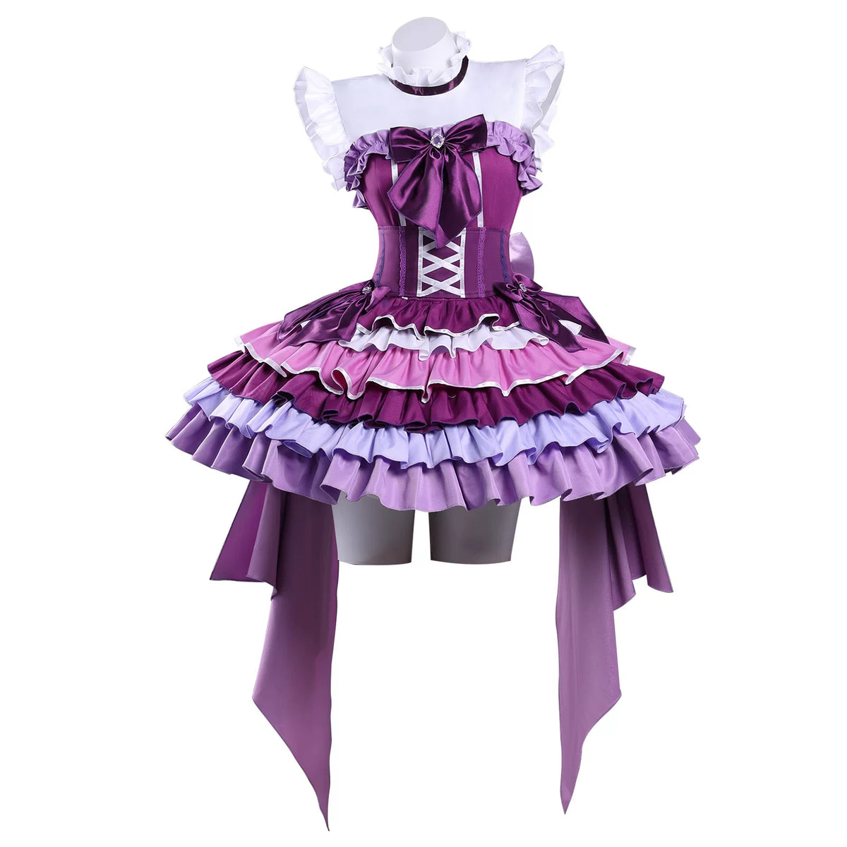 Puella Magi Homura Akemi Cosplay, Custom Magia Purple Stage Dress for Halloween & Comic Con