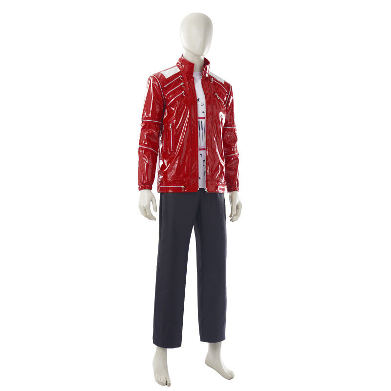Michael Jackson Iconic Red Suit Cosplay King of Pop Stage Costume Full Set - Halloweez