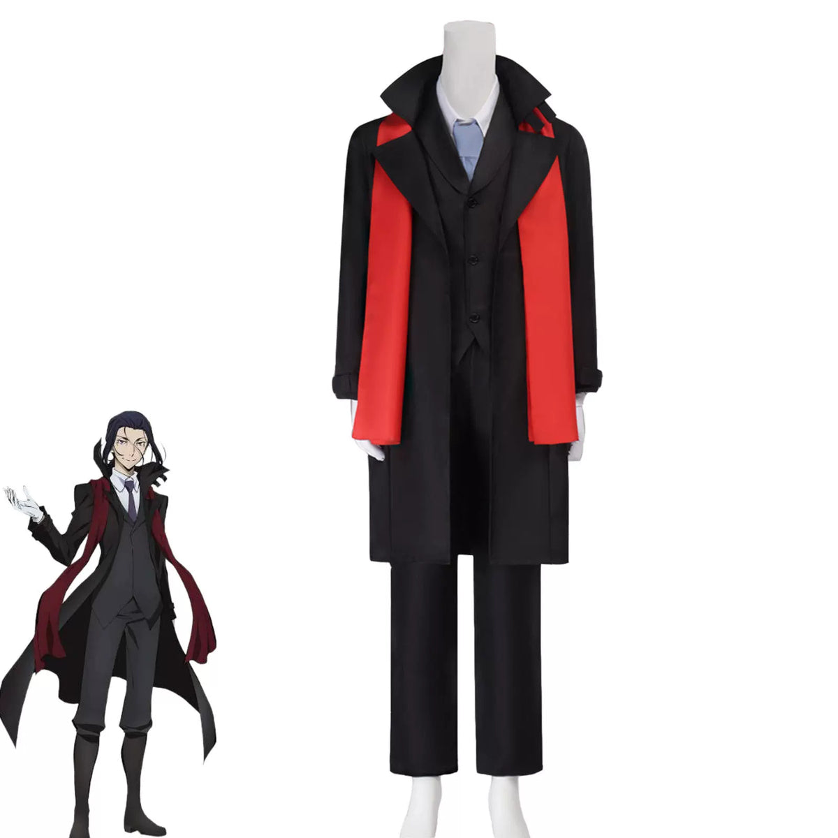 Bungo Stray Dogs Mori Ougai Cosplay Costume Anime Vampire Earl Suit Full Set for Halloween - Halloweez