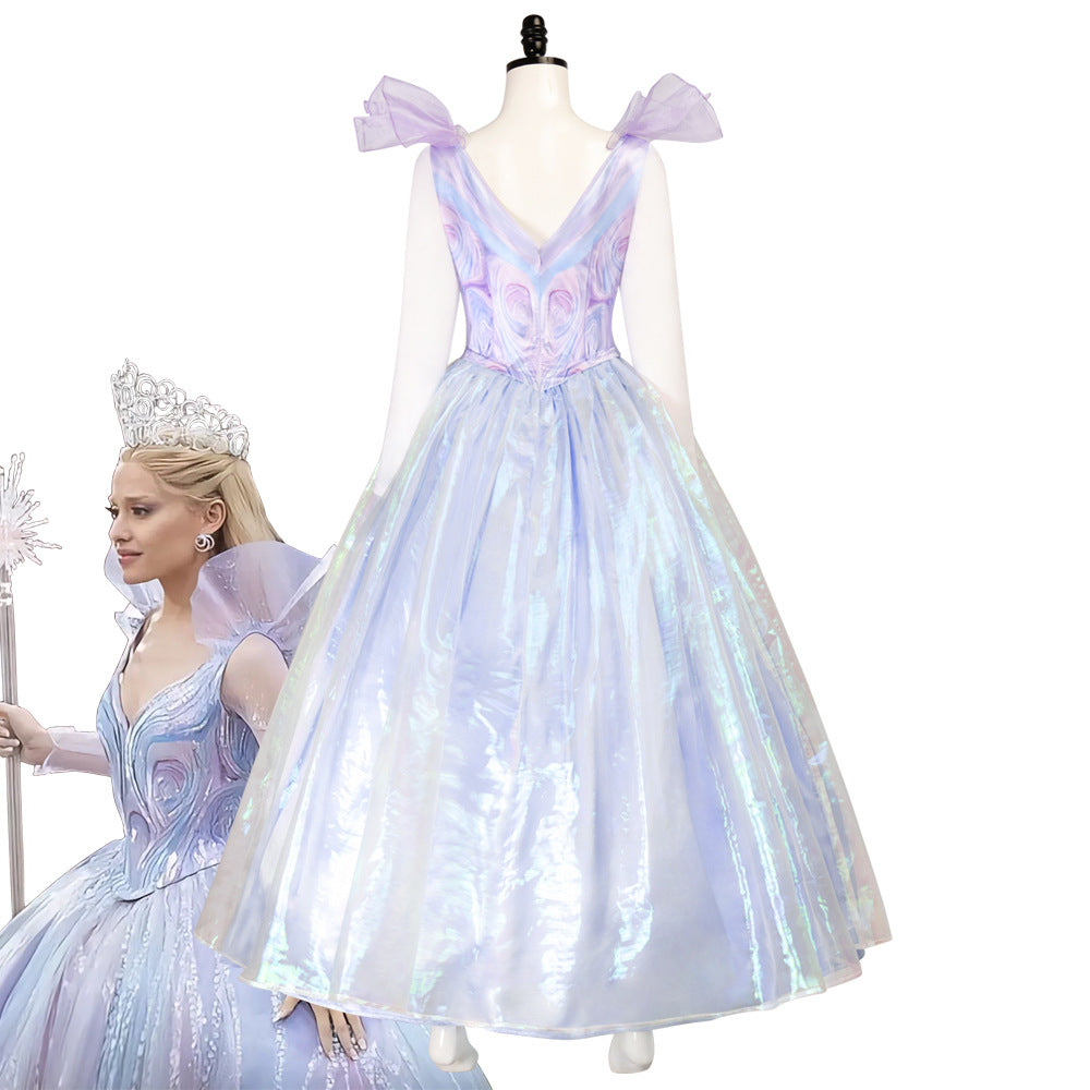 Glinda the Good Witch Cosplay Costume – Wicked Movie-Inspired Elegant Dress for Women - Halloweez