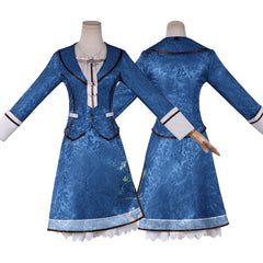 Liliana Cosplay Costume from Piofiore: Fated Memories Full Set Vintage Blue Dress Outfit for Game Fans