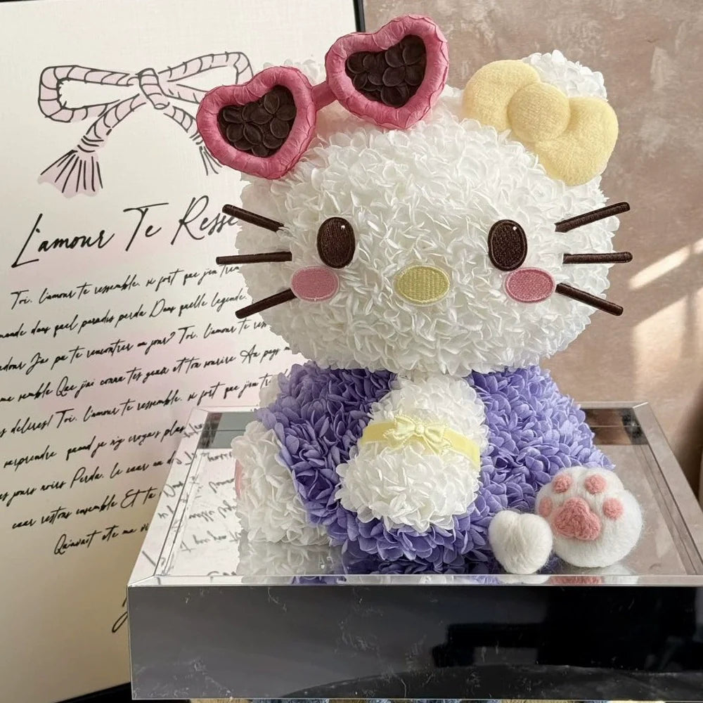 Décoration de fleur éternelle Hello Kitty pour Halloween – Cadeau de Noël idéal pour les copines et les amis