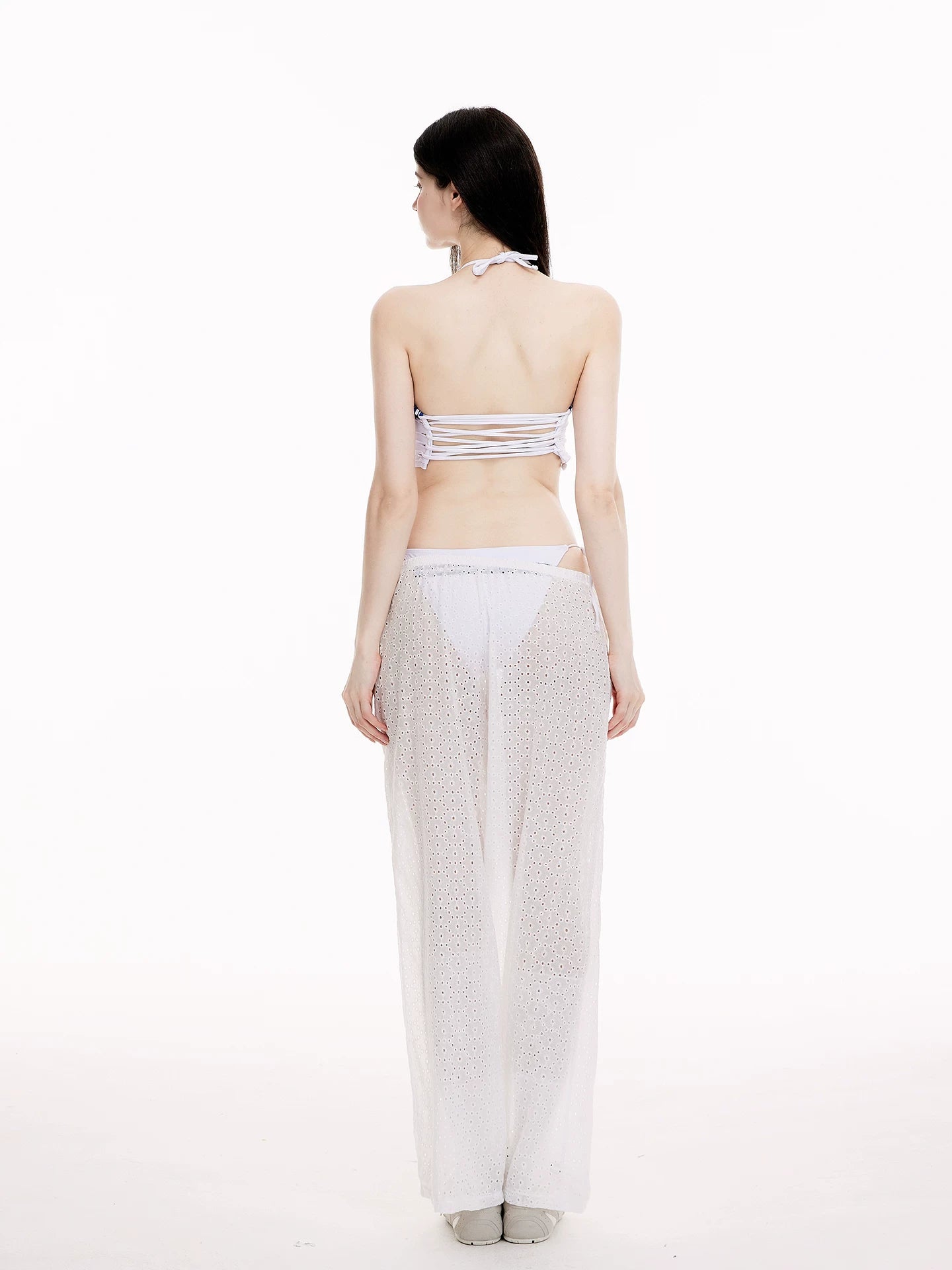 Stylish Hot Girl Strapless Bikini with Long Pants for Spa Beach Vacation - Halloweez