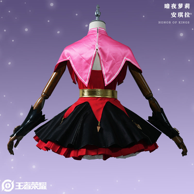 Honor of Kings Angela Night Lolita Cosplay Full Game Costume Set - Halloweez