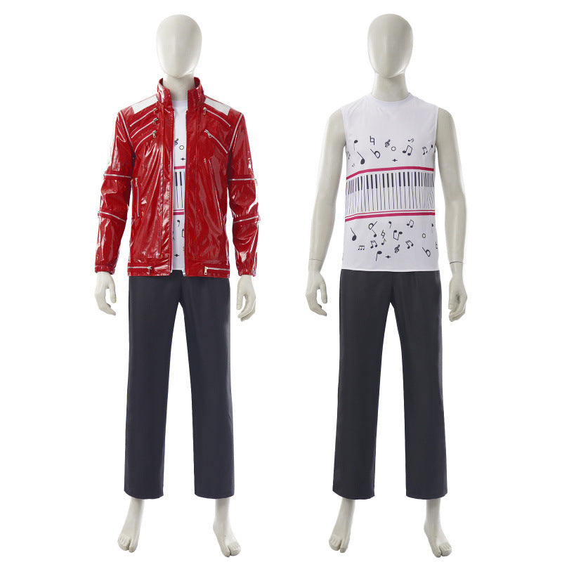Michael Jackson Iconic Red Suit Cosplay King of Pop Stage Costume Full Set - Halloweez