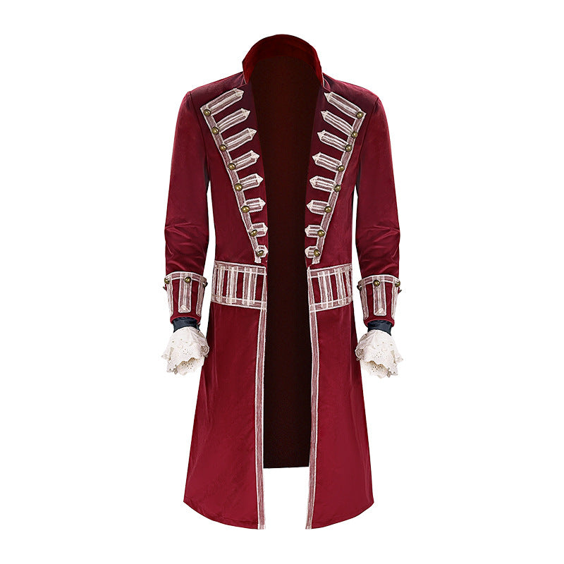 Captain Hook Medieval Pirate Cosplay Coat,Custom for Halloween Stage Performance